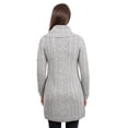 thumbnail image 5 of SAOL Traditional Irish Aran Long Cardigan Sweater Women's Wool Cable Knitted Coatigan Jacket | Button Closure, Side Pockets and Oversized Collar Side Pockets and Oversized Collar, 5 of 6