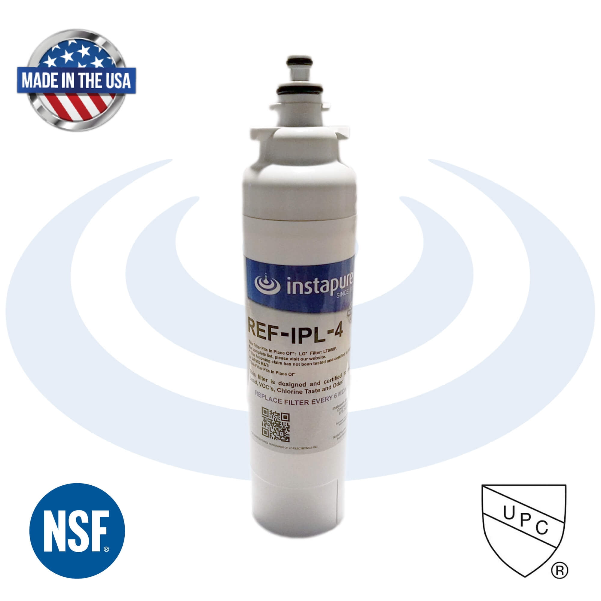 Compatible with LG LT800P / ADQ73613401 - Refrigerator Water Filter by Instapure | Made in USA | NSF/ANSI 42/53/372/401/P473 & CSA B483.1 certified
