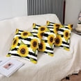 thumbnail image 6 of Ryan; Set of 2 Sunflower Throw Pillow Covers, Stripes Panormatic Printed Cushion Case for Home Living Room Decor, Reversible Blossom Garden Theme Decorative Throw Cushion Case, 18x18 Inches, 6 of 6