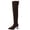 Coffee, variant on Women’s Drawstring Over the Knee Boots, Faux Suede Pointed Toe Block Heel Thigh High Booties, Stretch Slim Fit Fall Winter Dress Boots Black 7.5(40)
