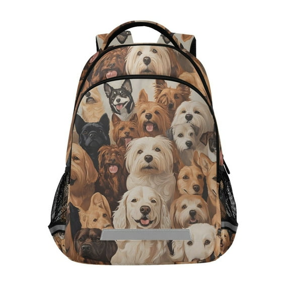 ALAZA Cute Dog Doodle Backpack Elementary School Bag Bookbag Travel Rucksack