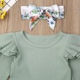 thumbnail image 3 of Qiylii Baby Girl 3Pcs Clothes Set Romper Bodysuit Floral Pants Outfits+Headband, 3 of 8