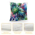 thumbnail image 4 of COMIO  Plant Throw Pillow Cushion Cover, Tropical Leaves and Monstera with Abstract Color Scheme Hawaiian Floral Elements, Decorative Square Accent Pillow Case White, 4 of 5