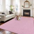 thumbnail image 3 of Pink Burlap Texture Large Area Rugs for Bedroom Living Room, Soft Non Slip Carpet Bedside Rug, Farmhouse Vintage Pink Rectangular Floor Cover Kitchen Accent Rug 8'x10' for Dining Room/Office, 3 of 9