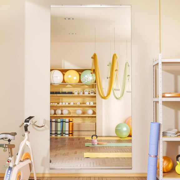 Hasipu 71"x36" Home Gym Mirror (1 PCS) - Large Full Length Wall Mirrors for Yoga, Fitness & Dance Studio, 0.16" Tempered Glass Frameless Mirror for Garage - UL Listed