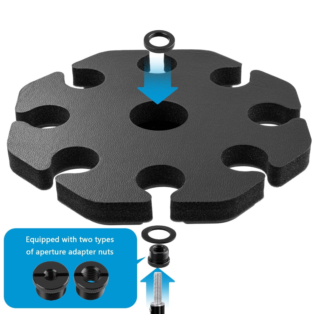 Multipurpose Mic Stand Stable Acrylic Base Microphone Stand Round Tray Attachment
