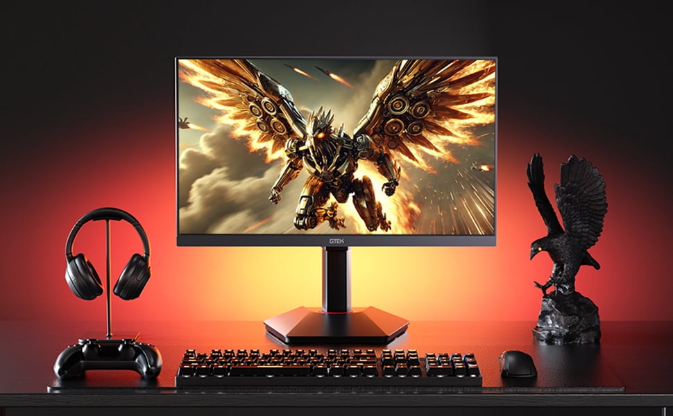 GTek 27 inch 320Hz 300Hz Gaming Monitor, Frameless 2K QHD 2560X1440P Fast IPS Computer Monitor, 1ms MPRT, FreeSync, 95% DCI-P3, HDR 400,DisplayPort/HDMI, Height Adjustable