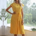 thumbnail image 1 of SMihono Robe d'Été Grande Taille pour Femmes 2023 Mode Imprimé à Pois Manches Courtes Col Rond Robe Décontractée, 1 of 6