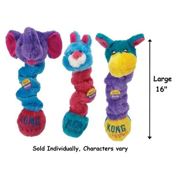 Squiggles Dog Toys Colorful Plush Stretchy Squeakers Characters Vary