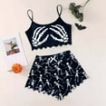 thumbnail image 2 of CONFREE Halloween Women Pajamas Sets Sleeveless Skeleton Sleepwear Tops Shorts Hallowmas Pjs for Women Cozy Nightwear, 2 of 5