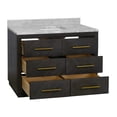 thumbnail image 5 of Avery 48" Bathroom Vanity with Dark Oak Cabinet and Carrara Marble Top, 5 of 8