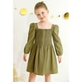 thumbnail image 4 of Happy Town Toddler Girl Fall Clothing Long Sleeve Dress Girl Solid Color Casual Fall Winter Clothes, 4 of 9
