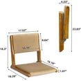 thumbnail image 2 of Foldable Tatami Chair, Upholstered Japanese Style Floor Chair, Wood Legless Back Rest Chair with Cushion, Accent Meditation Floor Seat for Bay Window, Living Room, Bedroom, Dark Brown, 2 of 18