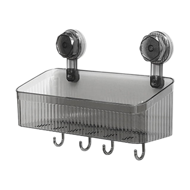 Harpily Rack Clear Shower Caddy Suction Cup Plastic Shower Basket Organizer No Drilling Removable Shower Shelf for Bathroom Storage & Kitchen One Second Installation Rustproof One Size