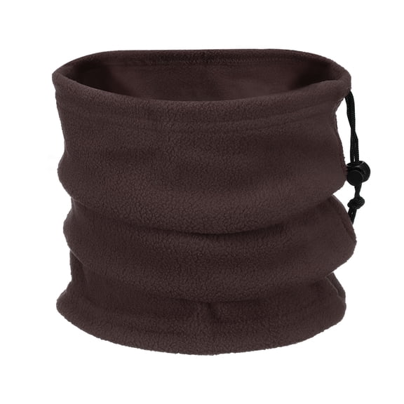 Uxcell Neck Warmer Winter Single Layer Fleece Neck Gaiter, Brown