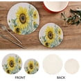 thumbnail image 4 of SKYSONIC Watercolor Sunflower Painting Trivet Pot Holders Pads, Set of 2 Radiant Blooms Pot Holder Heat Resistant Trivets Cotton Thread Weave Mats Kitchen Table Decor, 4 of 7