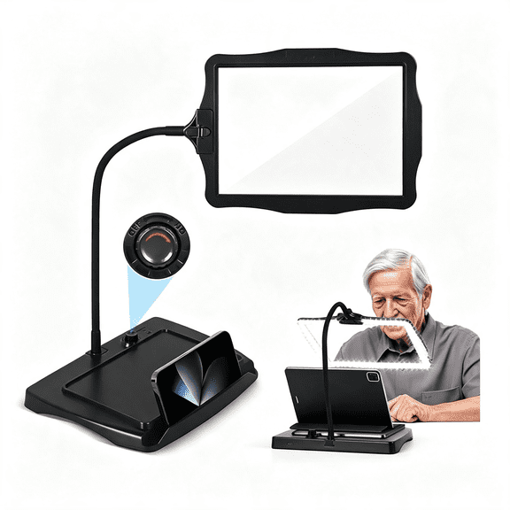 HBMYN Magnifying Glass with Light&Stand,50 Ultra-Bright Leds Large Magnifying Lamp with Light,Magnifying Glass on Stand Hand-Free with 360° Flexible Gooseneck for Close Work Reading Repair Crafts