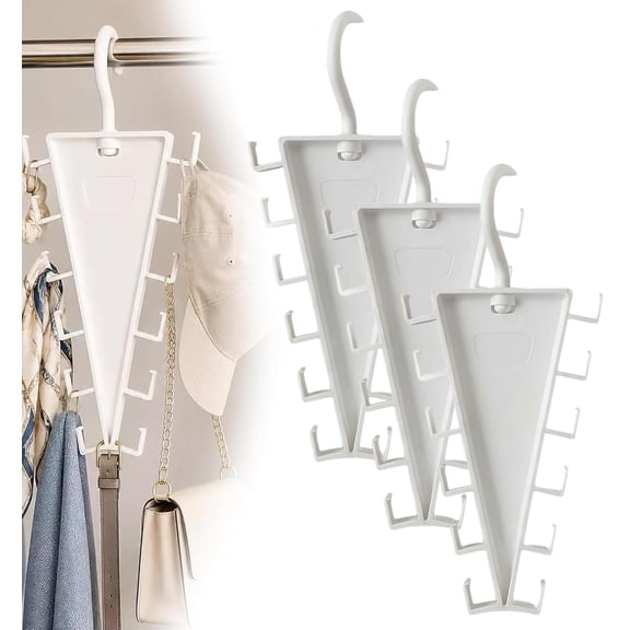 V Shaped Double-Sided Closet Organizer Hanger,12 Hooks Space Saving Closet Hanger Organizer,360 Rotatable Clothes Hanger Organizer,Multi-Layer Vertical Clothes Storage Rack for Shirts, Jackets, Hats