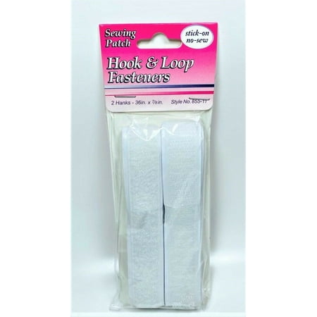 

Allary Stick-On No Sew Hook & Loop Fasteners 2 Hanks 36 x 7/8 White
