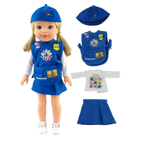 Daisy Girl Scouts Outfit for Wellie Wisher Dolls - 14 Inch Dolls | Fits 14