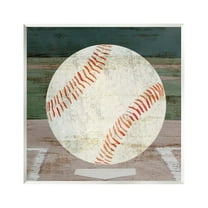 Stupell Industries Rustic Baseball on Field Abstract Painting Unframed Art Print Wall Art, 12 x 12