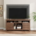 thumbnail image 3 of Modern Brown TV Stand for 63-65 Inch TVs – Semi-Open Entertainment Center – Double Door Cabinets – 8 Storage Compartments – Adjustable Shelves – Easy Assembly – Brown, 3 of 6