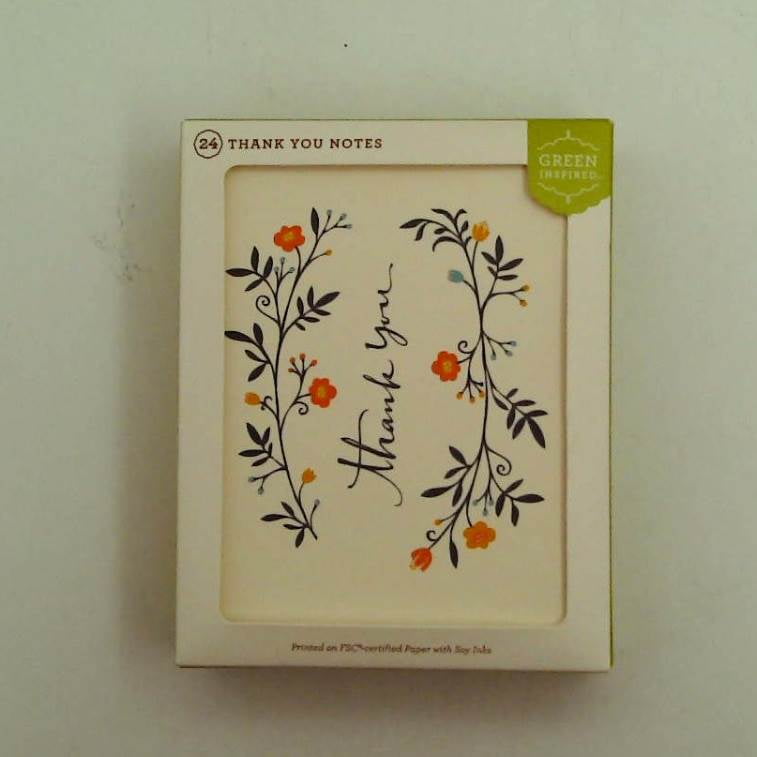 Green Inspired 24ct Boughs Thank You Cards