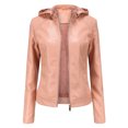 thumbnail image 5 of Winter Warm Women Short Coat Leather Jacket Zipper Tops Overcoat Outwear Womens Tall Jacket Womens Fall Womens Jacket Lamp Jacket Womens Lightweight Jacket for Work No Kvetching Falls Jacket Womens, 5 of 7