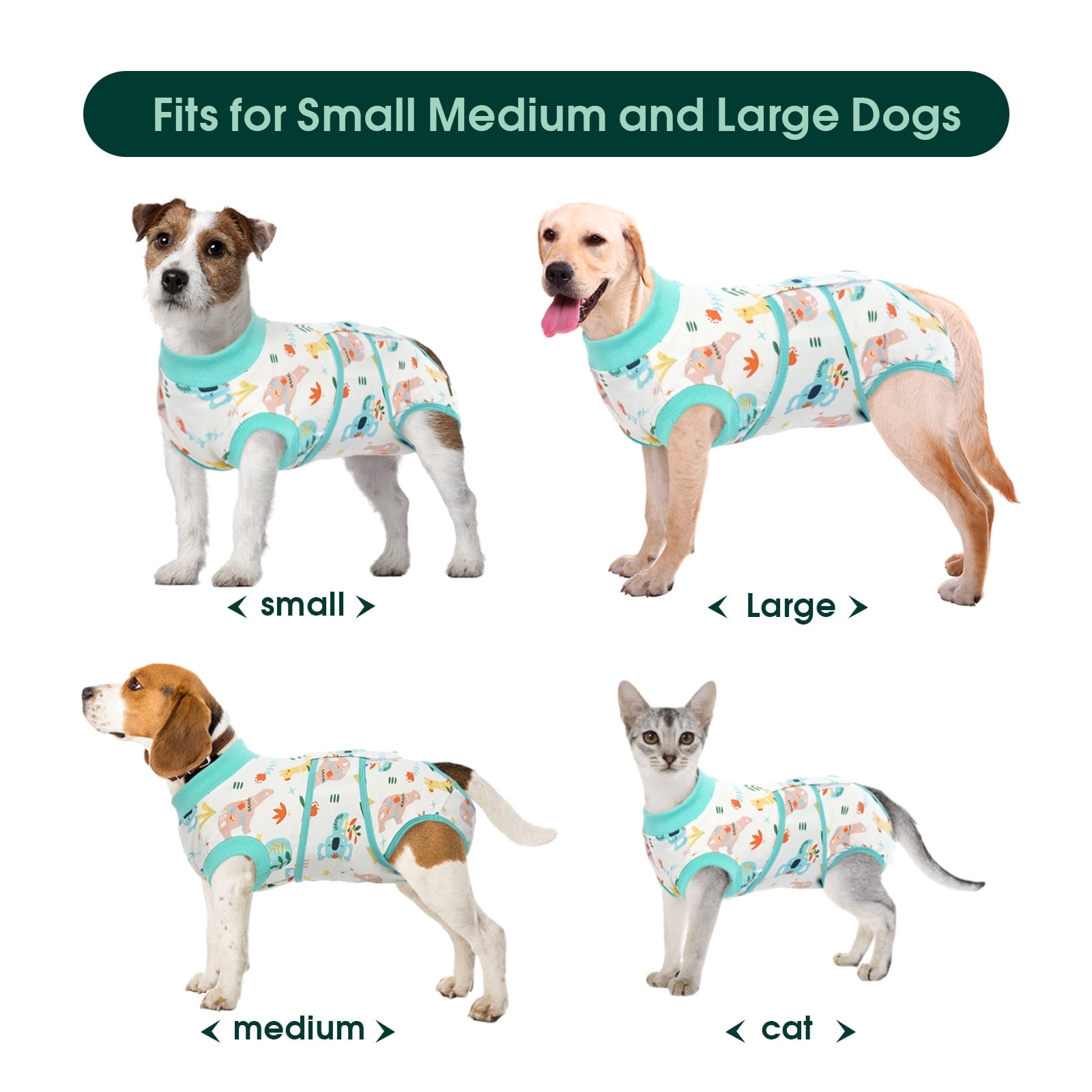 Kuoser Recovery Suit for Dogs Cats Dog Onesie after Surgery, Animal, S