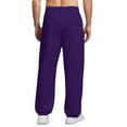 thumbnail image 3 of Fabrcox S-5xl Grey Sweatpants Mens Winter Fleece Lined Active Joggers Sweatpants Drawstring Pockets Athletic Casual Jogger Running Sweatpants Dark Purple XL, 3 of 7
