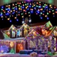 thumbnail image 3 of Decoraciones navideñas para el hogar, cortina LED para exteriores, guirnalda de luces de carámbanos, guirnalda de calle para la casa, decoración de invierno de 4 a 80 m para Año Nuevo, 3 of 5