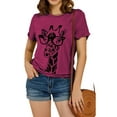 thumbnail image 5 of Giraffe Print Graphic Short Sleeve T-Shirt Plus Size Women Tops, 5 of 5