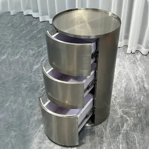 Gabinete de herramientas de barbería ss03 de acero inoxidable para armario de almacenamiento de mesa de herramientas de peluquería con cajón