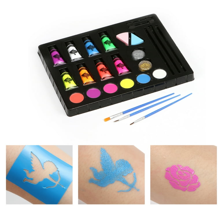 Face Paint Kit, Glitter Powder, Brushes, Sponges, and Stencils (10 Colors),  PACK - Fry's Food Stores