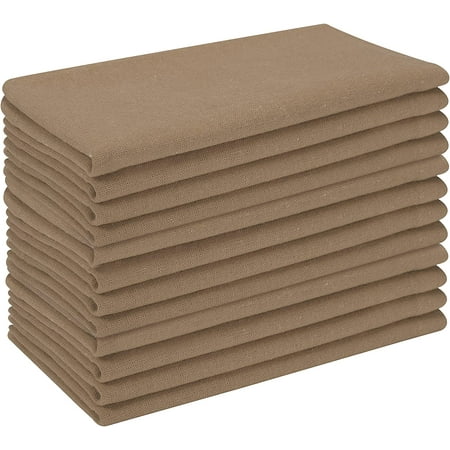 

Cloth Napkins Set of 12 Hemmed Cloth Napkins Cloth Dinner Napkins Napkin Cloth Washable Cotton Napkins Cloth washable Fall Cloth Napkins Everyday Napkins Mitered Corner - 18x18 Inch - Beige
