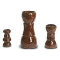 thumbnail image 4 of House of Avana 3-Piece Hand-Carved Wood Minaret Candle Holders in Plum Brown, 4 of 5