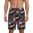 thumbnail image 2 of Daiia Vintage Skull Casino Mens Woven Stretch Pajama Short,Short Pajama Pants-Medium, 2 of 9