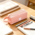 thumbnail image 5 of Double Layer Large Capacity Pencil Case Portable Cloth Pencil Bag With Handle Stationery Organizer With Double Zipper, 5 of 8