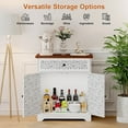thumbnail image 4 of TOYTEXX Buffet Sideboard Cabinet with Drawer & Patterned Doors for Kitchen or Living Room – White, 4 of 5