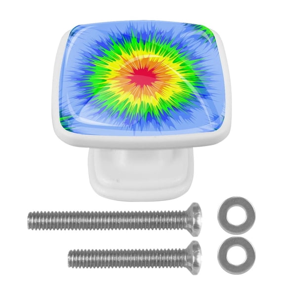 4 Pieces Set Drawer Pulls Handle Square Wardrobe Cabinet Knobs with Stainless Steel Screws Furniture Kitchen Decor