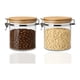 thumbnail image 1 of Set de 2 Mason Jars de Vidrio con Tapa de Bambú 500 ml, Frascos Herméticos para Alimentos, Especias o Cocina, Antifugas, 1 of 7