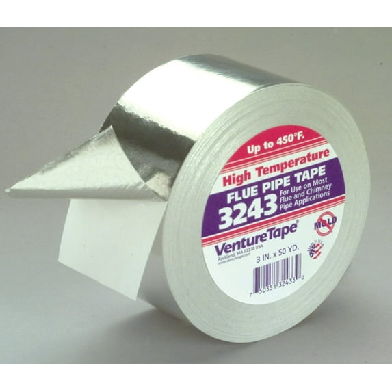 3M Venture Tape High Temperature Aluminum Foil Tape 3243, Silver, 72 mm x 45.7 m, 16 rolls per case