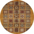 thumbnail image 1 of Ahgly Company Indoor Round Abstract Saffron Red Abstract Area Rugs, 4' Round, 1 of 6