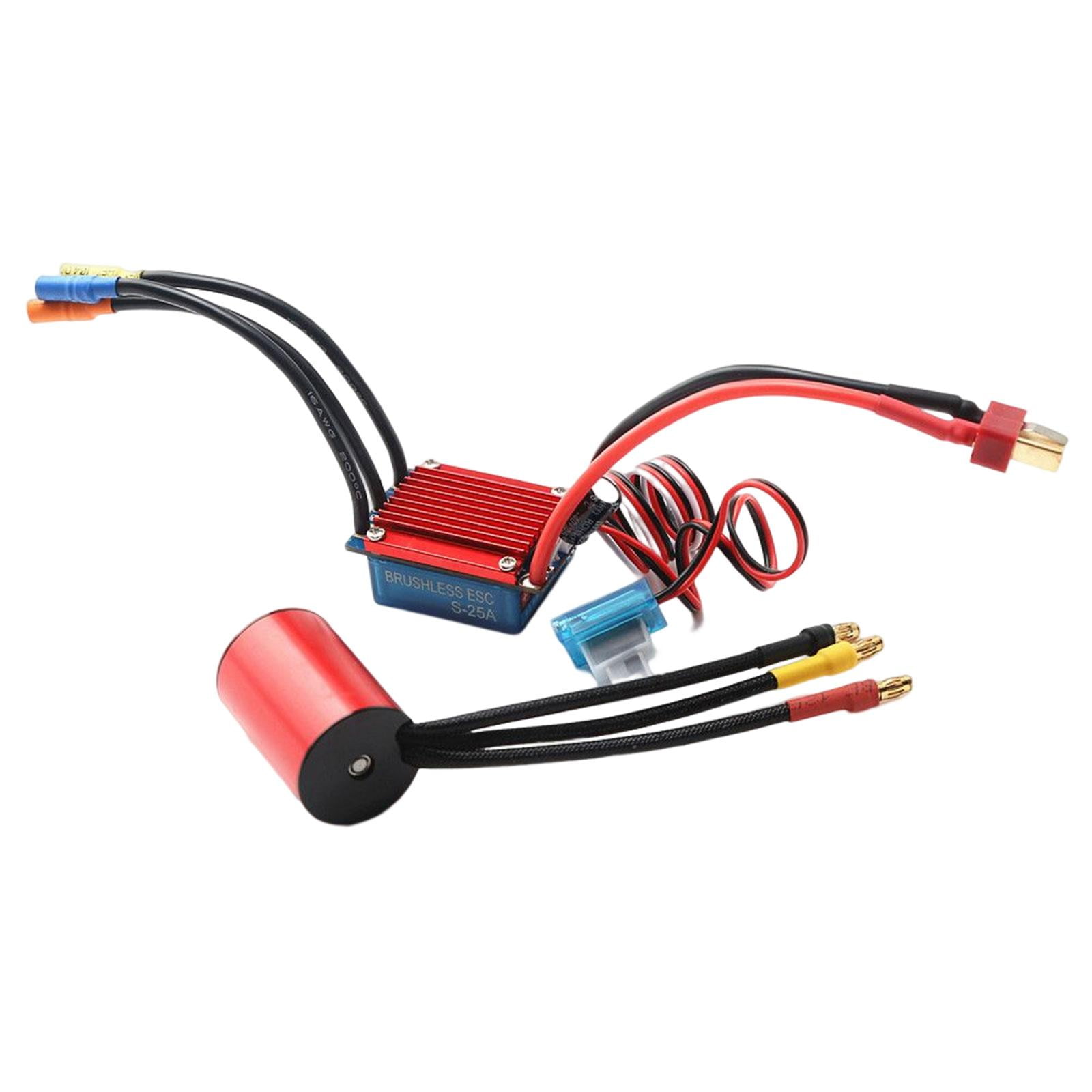 4 Pole 2430 Motor, Waterproof Brushless Motor 25A ESC, 3.5mm Connector