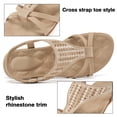 thumbnail image 3 of Atoshopce Womens Flats Sandals Casual Summer Slip on Beach Shoes Comfortable Ankle Elastic Strap Walking Sandal, 3 of 8
