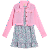 One Step Up Girls' Dress Set - 2 Piece Woven Eyelet Jacket and Lightweight Challis Sundress (4-12)