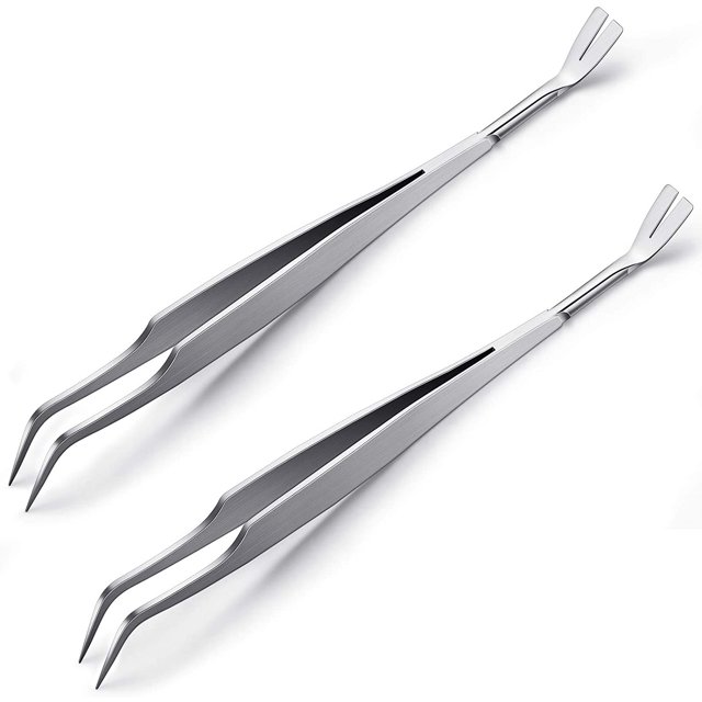 Removedor de garrapatas de 2 piezas, pinzas para garrapatas de acero inoxidable,
