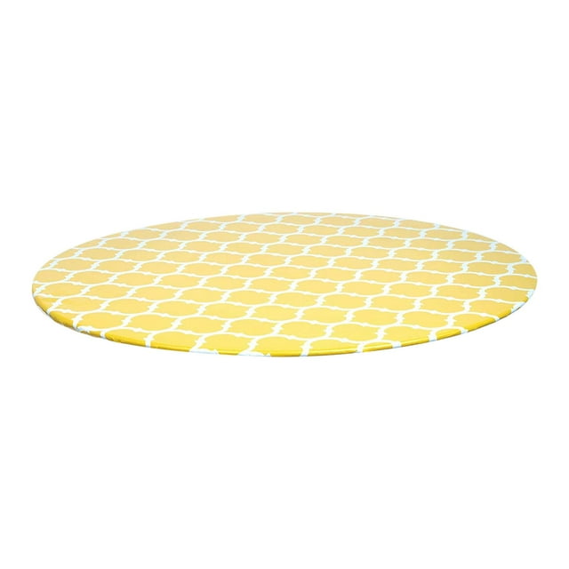 veasfak 40"-55" Home Tablecloth Dust Fitted Table Cover for Dining Table yellow S