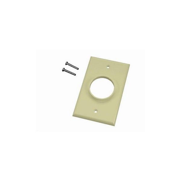 Single Gang Wireport Cable Pass Through Wall PlateIvory 2 Pack