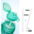 thumbnail image 5 of GIXUSIL Motivational 128 oz Green Plastic Water Bottle with Time Marker and Straw, 5 of 6